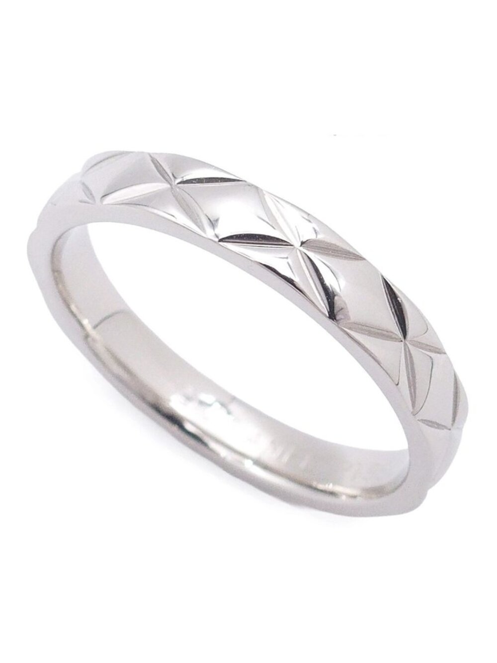 Chanel Quilted Ring Platinum